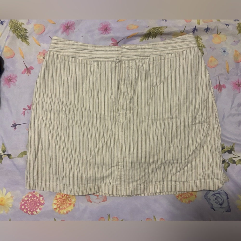 striped mid-length skirt